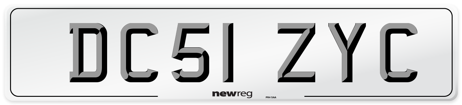 DC51 ZYC Number Plate from New Reg